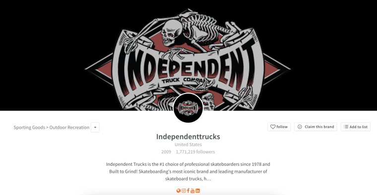 Fastest growing skateboard brands - Independent Trucks