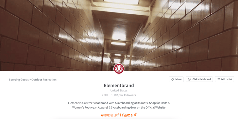 Fastest growing skateboard brands - Element Brand